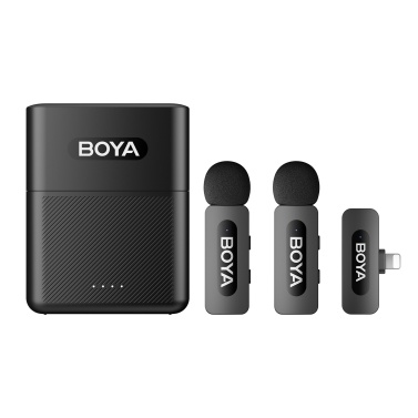 BOYA BY-V3 One-Trigger-Two 2.4G Беспроводная микрофонная система с креплением на телефоне, всенаправленный мини-петличный микрофон