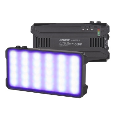 Andoer MFL-02 5W Многофункциональная светодиодная видеолампа Портативный карманный светильник Профессиональный светильник для фотосъемки RGB 90ПК, двухцветная температура, 3000–6500K CRI≥95 Регулируемая яркость, 7 режимов Фотография Портрет